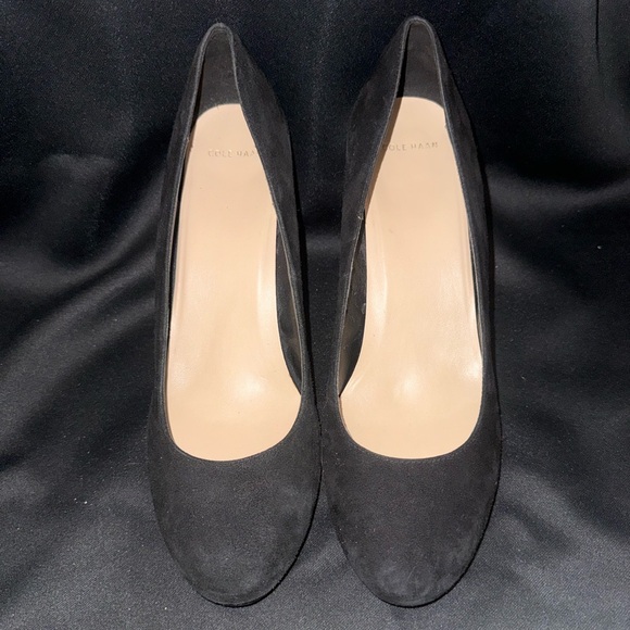 Cole Haan Shoes - Cole Haan Black Suede Rounded-Toe Heels